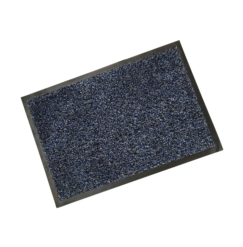 Rubber Border Cotton Wash Mat Blue Quality Doormats Custom Door