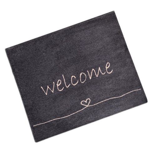 Decorative Wash Mat - Welcome Heart Anthra