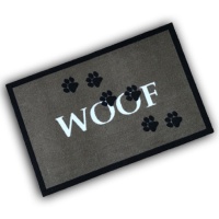 Decorative Washable Doormat - Woof Brown Design
