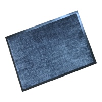 Rubber Edged Soft Washable Doormat - Dark Blue
