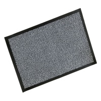 Rubber Edged Washable Doormat - Polypropylene Black/White