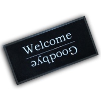 Rubber Edged Washable Doormat - Welcome Goodbye