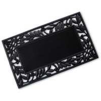 Rubber Scraper Mat - Leaf Border