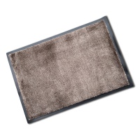 Rubber Edged Super Soft Washable Doormat - Taupe
