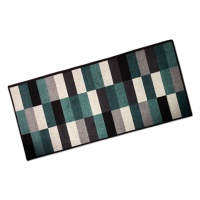 Decorative Washable Doormat - Blocks Turquoise