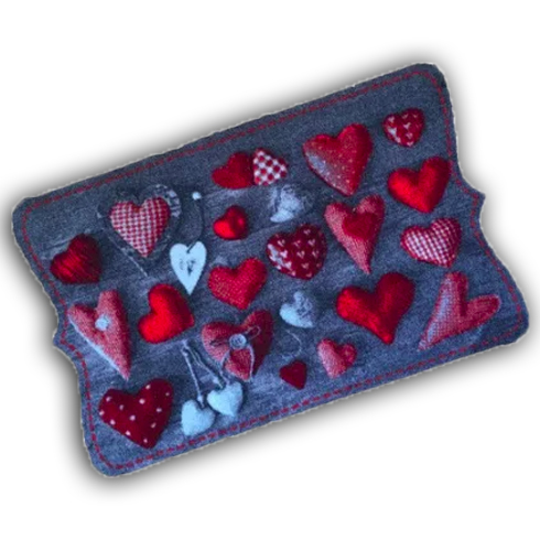 Decorative Washable Doormat - Red Hearts Design