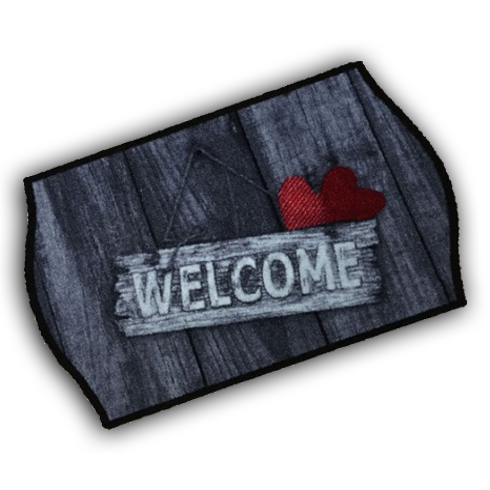 Decorative Washable Doormat - Welcome Red Heart