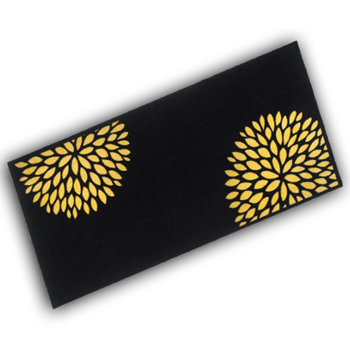 Decorative Washable Doormat - Flowers Black/Yellow