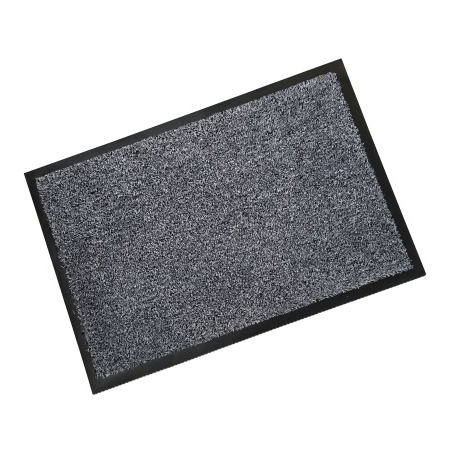 Rubber Border Cotton Wash Mat - Grey - 600 x 400mm