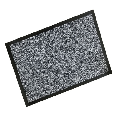 Rubber Edged Washable Doormat - Polypropylene Black/White