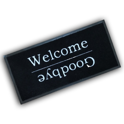 Rubber Edged Washable Doormat - Welcome Goodbye
