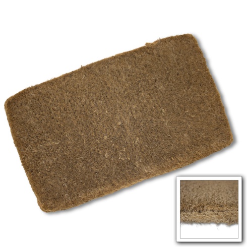 Economy Plain Coir Stitched Edge Doormat - 50mm x 600mm x 350mm