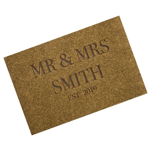 Engraved Synthetic Coir Mat - 'Mr & Mrs'