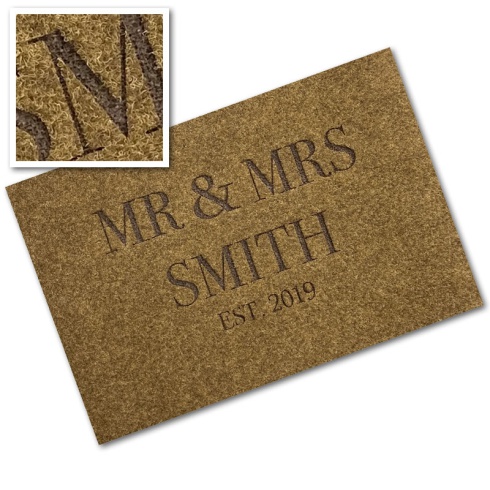Engraved Synthetic Coir Mat - 'Mr & Mrs'