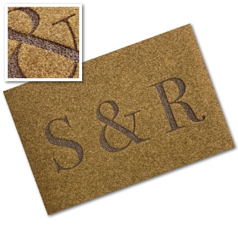 Engraved Synthetic Coir Mat - 'Initials'