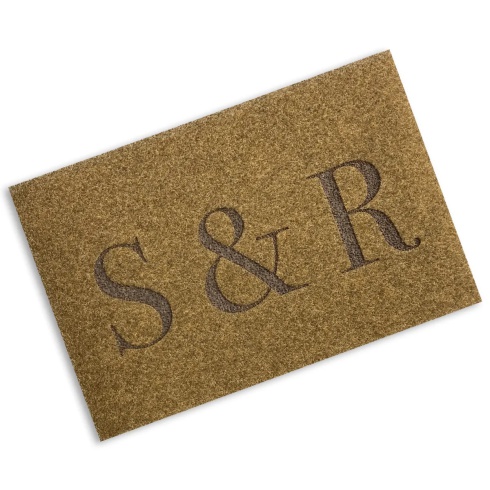 Engraved Synthetic Coir Mat - 'Initials'