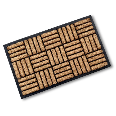 Rubber & Coir Mat - Stripes & Squares