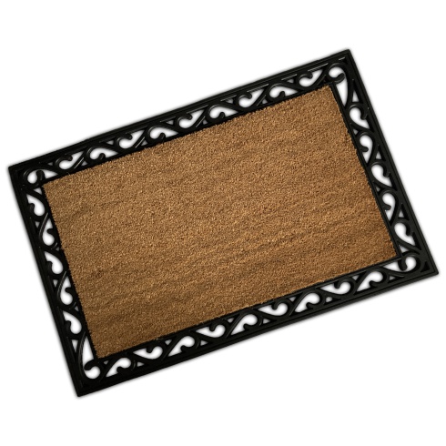 Rubber & Coir Mat - Classic Scroll