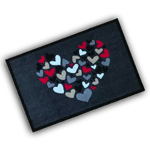 Decorative Washable Doormat - Hearts in a Heart
