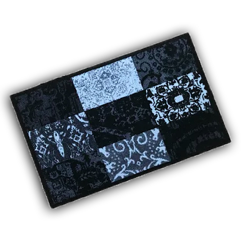 Decorative Washable Doormat - Patchwork Grey Design