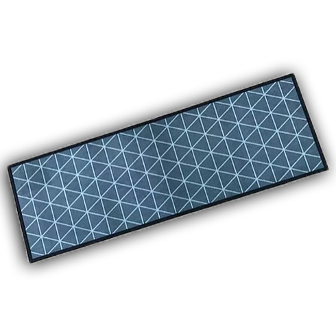 Decorative Washable Doormat - Silver Geometric Design