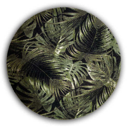Decorative Washable Circular Doormat - Palm Design