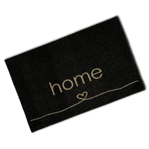 Decorative Washable Doormat - Black Heart Home