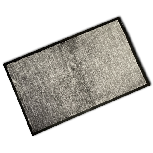 Rubber Edged Washable Doormat - Grey Suede Design
