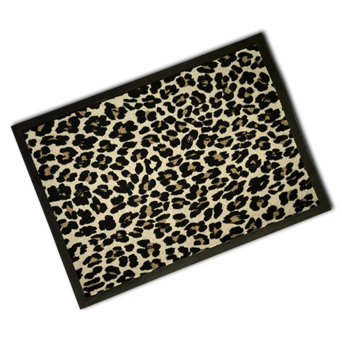 Rubber Edged Washable Doormat - Safari Beige Animal
