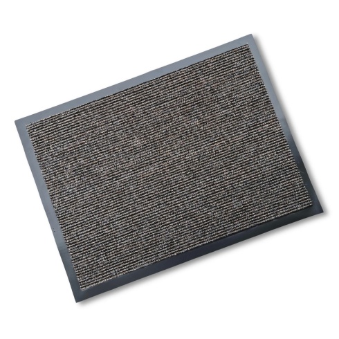 Rubber Edged Washable Doormat - Natural & Black Stripe