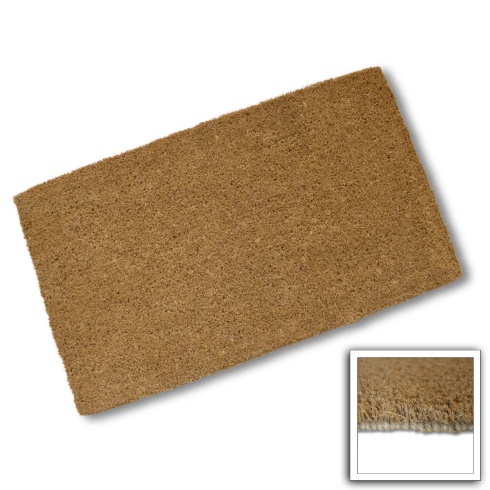 Standard Plain Coir Stitched Edge Doormat - 680mm x 400mm