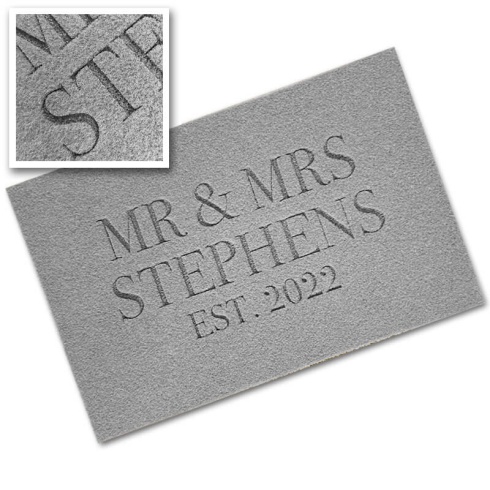 Additional Picture of Doormats   Synthetic Mats   Synthetic Coir Matting   Laser Engraved Mats   Laser Engraved Mats - 70 x 50 cm   Engraved Synthetic Coir Mat - 'Mr & Mrs'