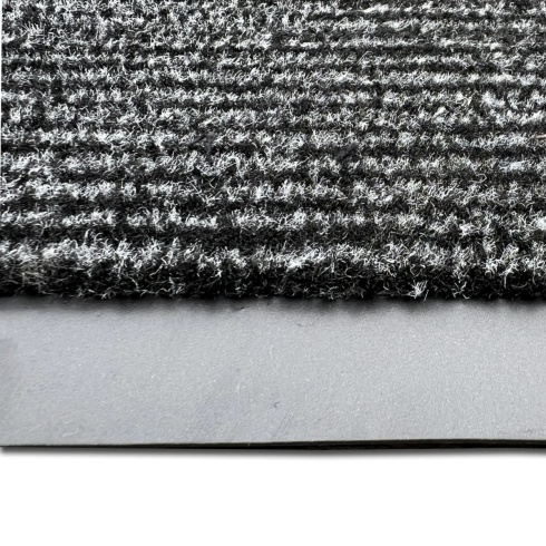 Picture of Doormats   Synthetic Mats   Synthetic Washable Mats   Rubber Edged Washable Mats    Rubber Edged Washable Doormat - Grey & Black Stripe