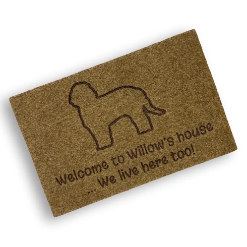 Image of Doormats   Synthetic Mats   Synthetic Coir Matting   Laser Engraved Mats   Laser Engraved Mats - 60 x 40 cm   Engraved Dog Mats - Custom